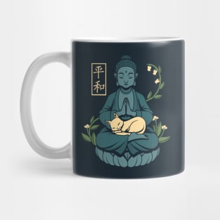 Cat Meditation Buddhism Buddha  by Tobe Fonseca Mug